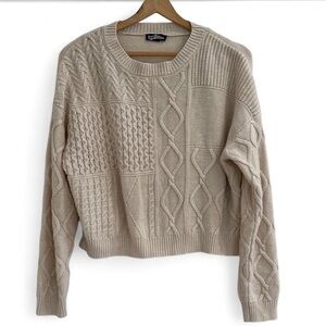 Freshman 1996 - Women's Cream preppy Classic Cableknit Sweater –  Large